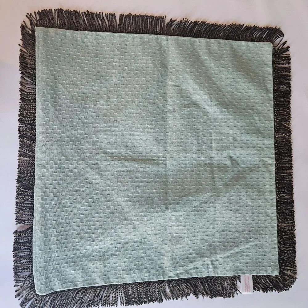 Hollywood Boulion Fringe Retro 1999 Decorative Pillow Sham 18x18 Avo Green